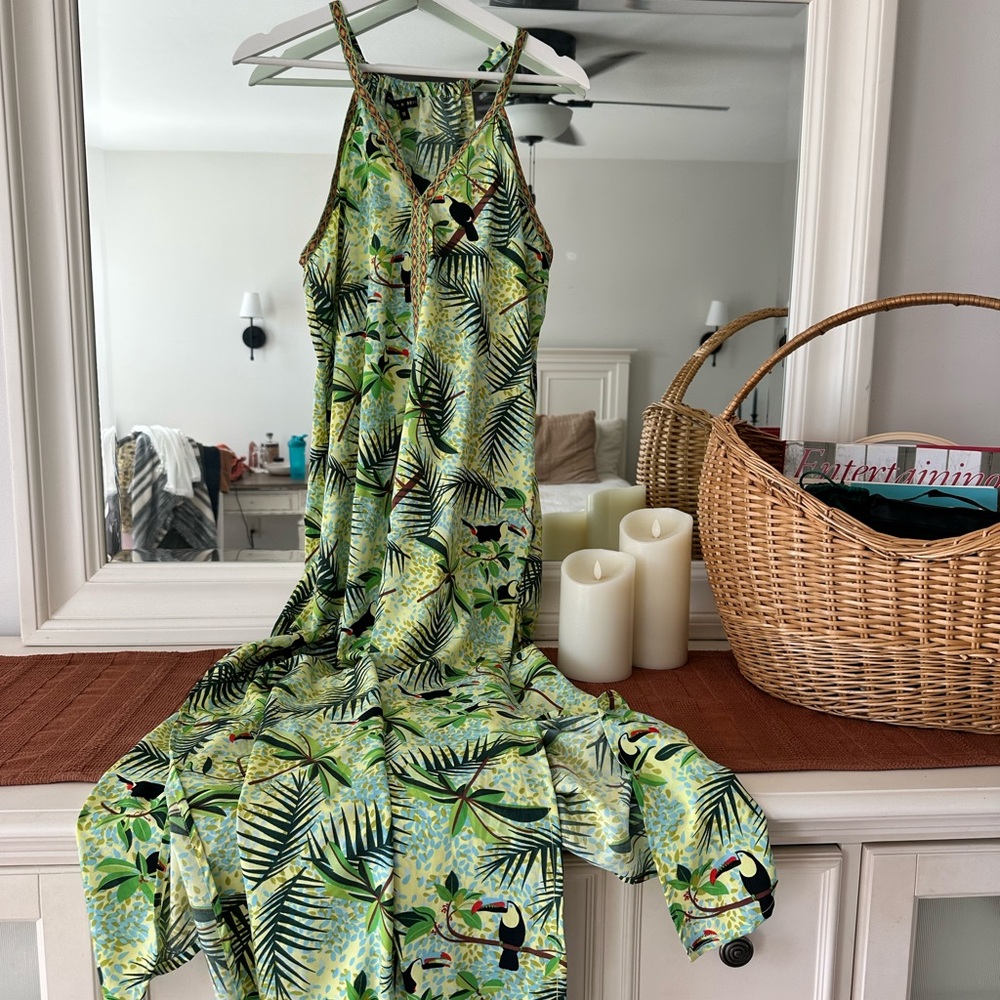 America & Beyond Tropical Toucan Maxi Dress